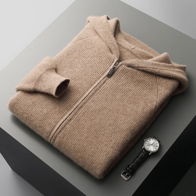 Nonchalant heren hoodie met rits en capuchon voor extra warmte en comfort