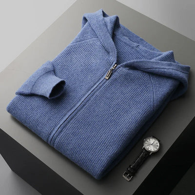 Nonchalant heren hoodie met rits en capuchon voor extra warmte en comfort