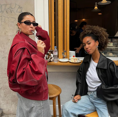 Oversized Bomberjack voor Dames met Contrasterende Stiksels