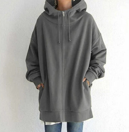 Dameshoodie Met Rits Voor Herfst/winter