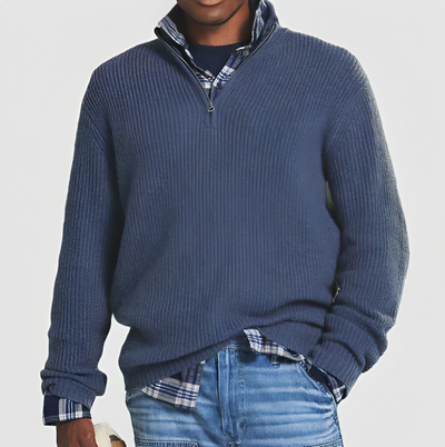 Henry - Business casual herenpullover met rits
