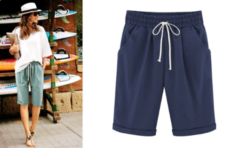 Selena - Effen gekleurde losse shorts