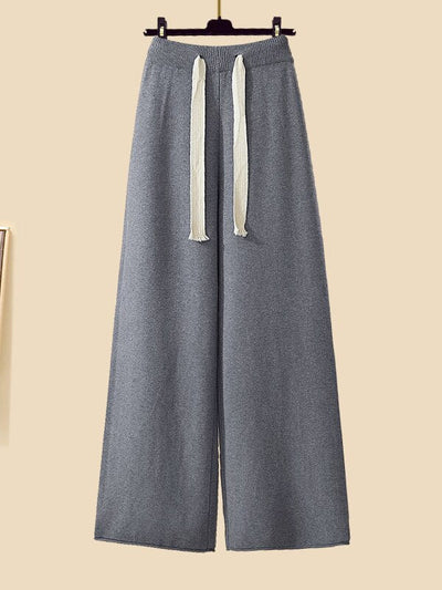 Driedelig Dames Set: Wijde Broek, Stijlvolle Trui en Elegante Cardigan
