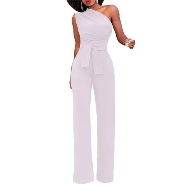 Stijlvolle dames jumpsuit met asymmetrische schouderlijn