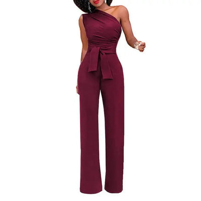 Stijlvolle dames jumpsuit met asymmetrische schouderlijn