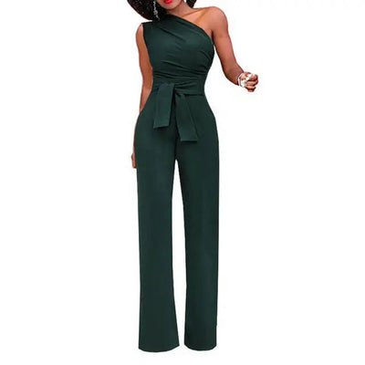 Stijlvolle dames jumpsuit met asymmetrische schouderlijn