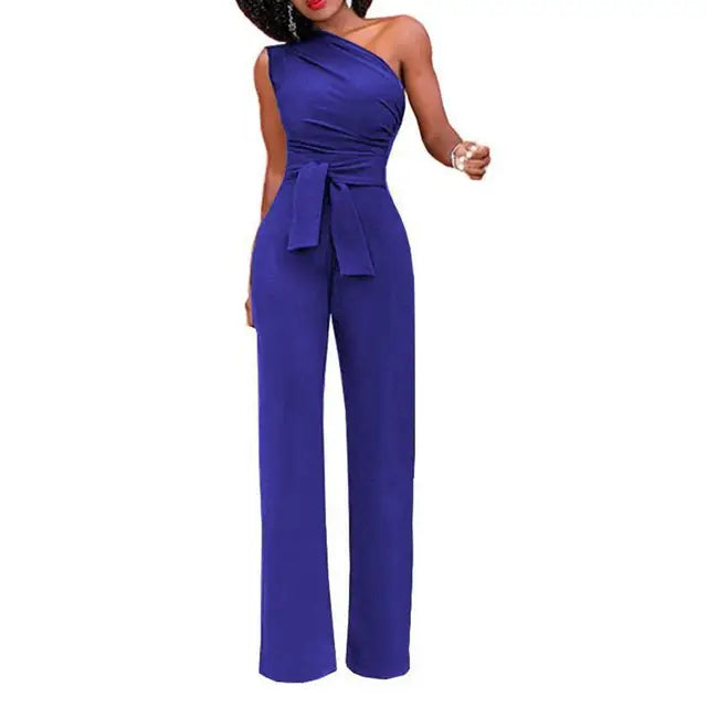 Stijlvolle dames jumpsuit met asymmetrische schouderlijn