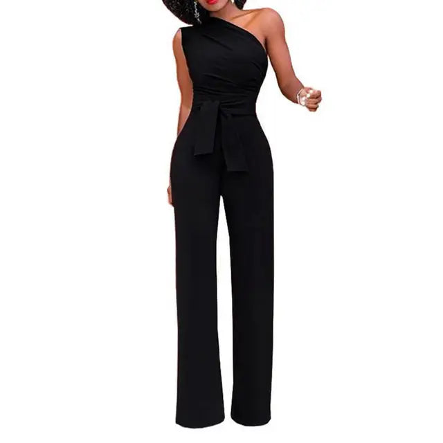 Stijlvolle dames jumpsuit met asymmetrische schouderlijn