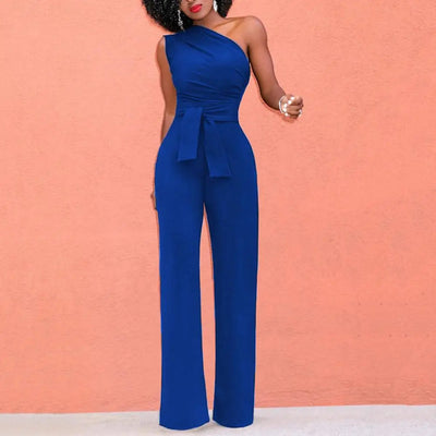 Stijlvolle dames jumpsuit met asymmetrische schouderlijn