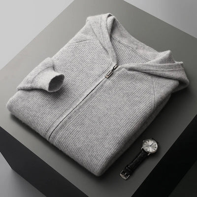 Nonchalant heren hoodie met rits en capuchon voor extra warmte en comfort