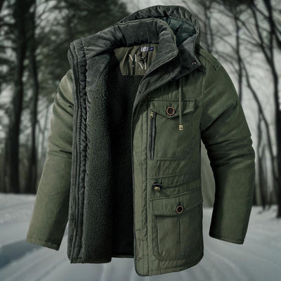 Warme winterjas voor heren met capuchon en nonchalant stijl