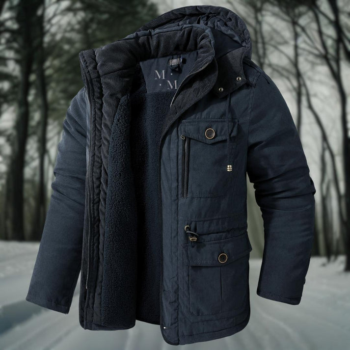 Warme winterjas voor heren met capuchon en nonchalant stijl