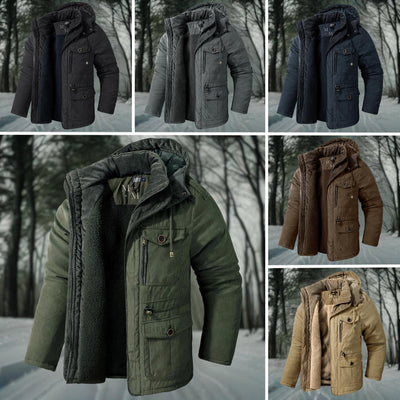 Warme winterjas voor heren met capuchon en nonchalant stijl
