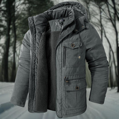 Warme winterjas voor heren met capuchon en nonchalant stijl