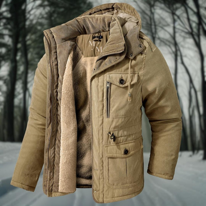 Warme winterjas voor heren met capuchon en nonchalant stijl