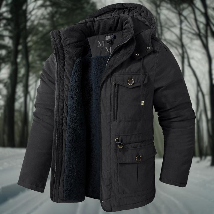Warme winterjas voor heren met capuchon en nonchalant stijl