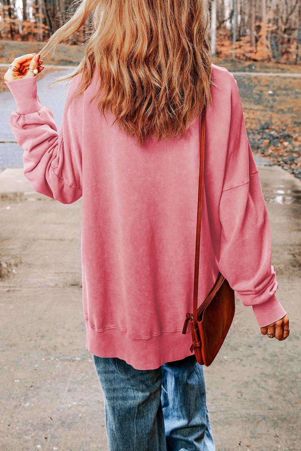 Stijlvolle Dames Sweatshirt met Uniek Splitontwerp aan de Zijkant