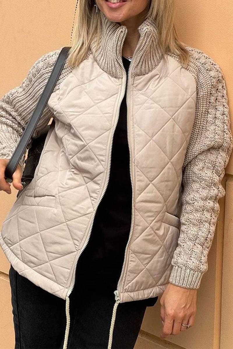 Vrijetijds Damesjas in Effen Kleur met Rits en Patchwork Details