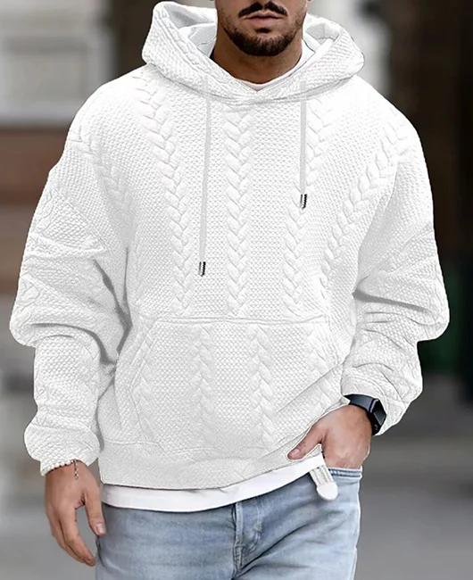 Nonchalant hoodie voor heren met handige zakken en verstelbaar trekkoord