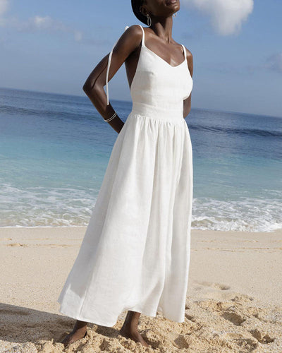 Berta - Elegante strapless jurk met V-halslijn