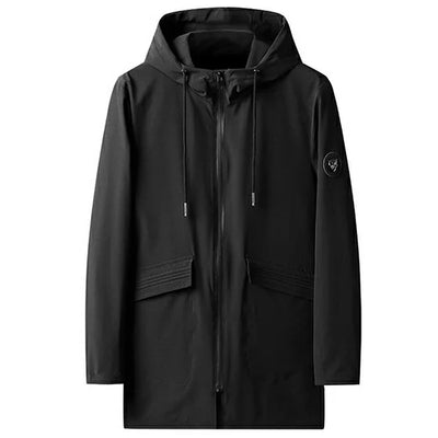 Zwarte Slim Fit Jas met Rits en Handige Zakken – Moderne Stijl