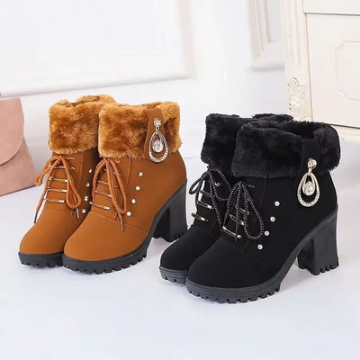 Elegante winterlaarzen voor dames met hak