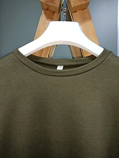 Casual Trui met Ronde Hals, Effen Kleur en Losse Pasvorm