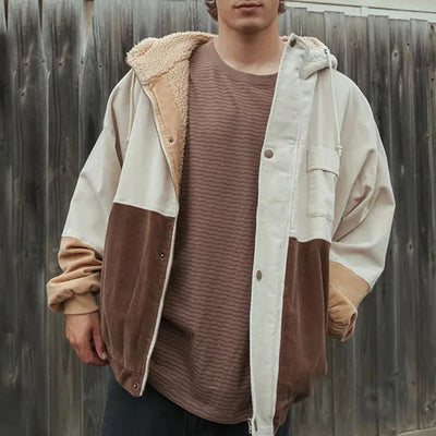 Stijlvolle Jacket voor Herfst en Winter - Kleurige Patchwork Coat voor Mannen