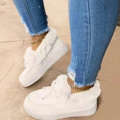Amina - Dameslaarzen rond hoofd dikke zool Orthopedische steunzool dikke warme katoenen schoenen