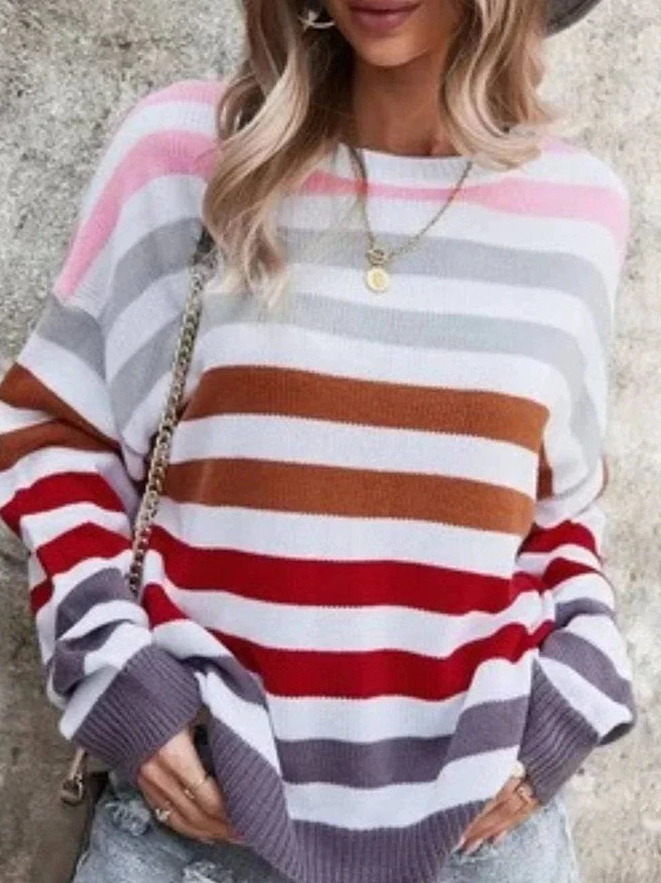 Lange Mouw Gestreepte Sweater – Tijdloze Stijl voor Dagelijks Gebruik