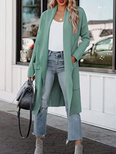 Stijlvolle Open Front Drop Shoulder Vest voor een Moeiteloze Uitstraling