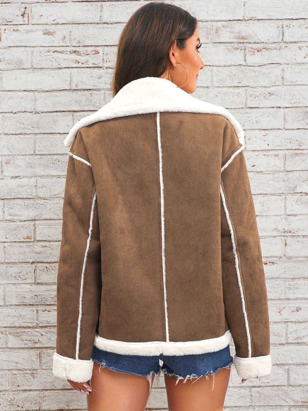 Retro winterjas met stijlvolle kraag