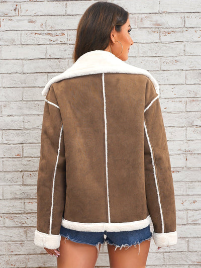 Retro winterjas met stijlvolle kraag