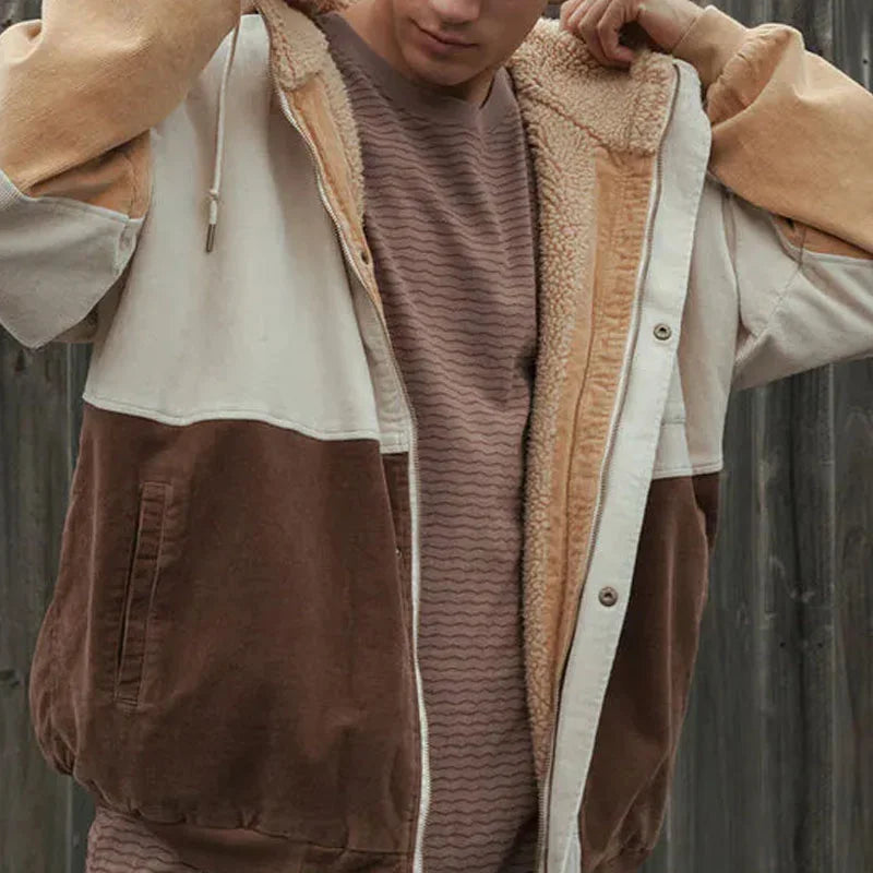 Stijlvolle Jacket voor Herfst en Winter - Kleurige Patchwork Coat voor Mannen