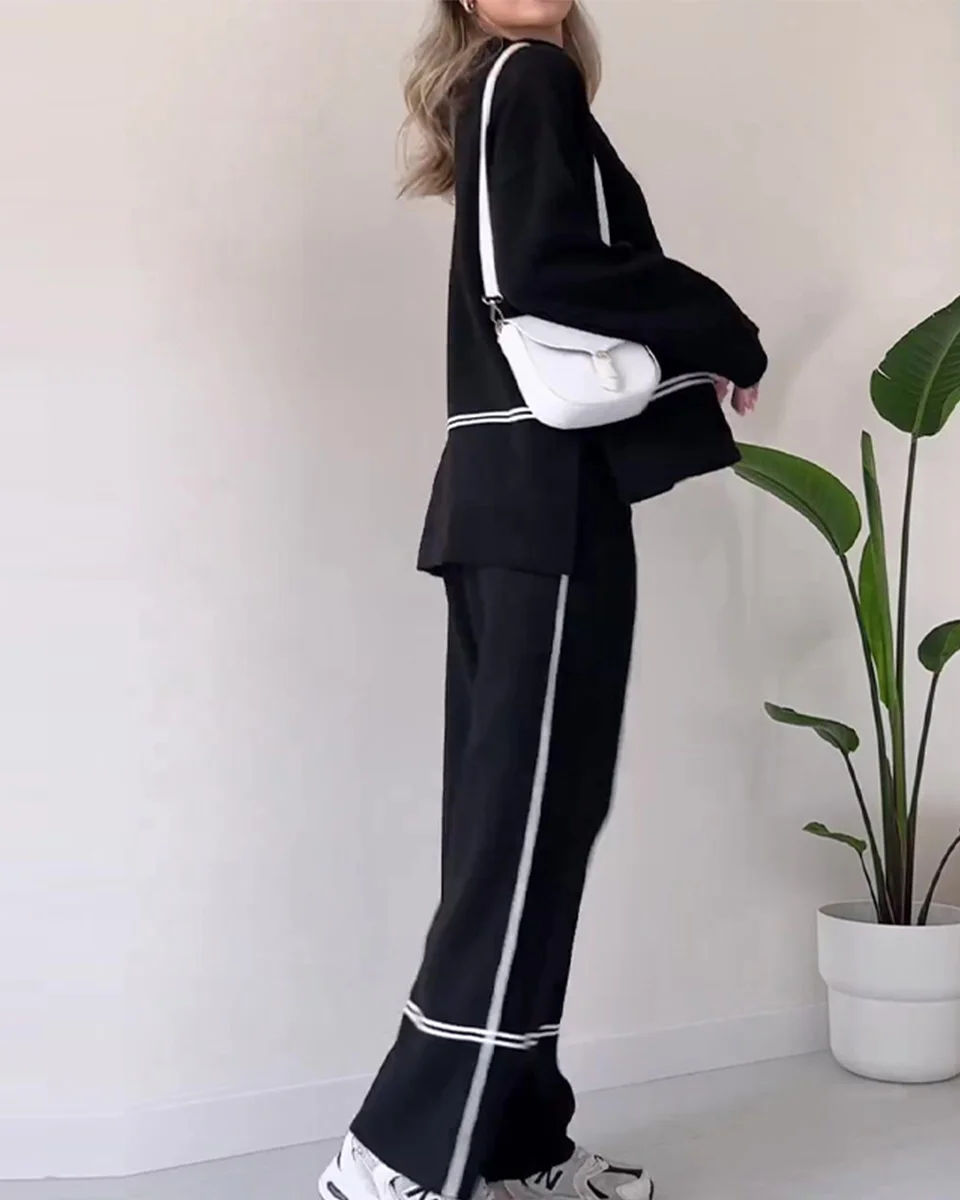 Micaela - Dames casual tweedelige patchwork set
