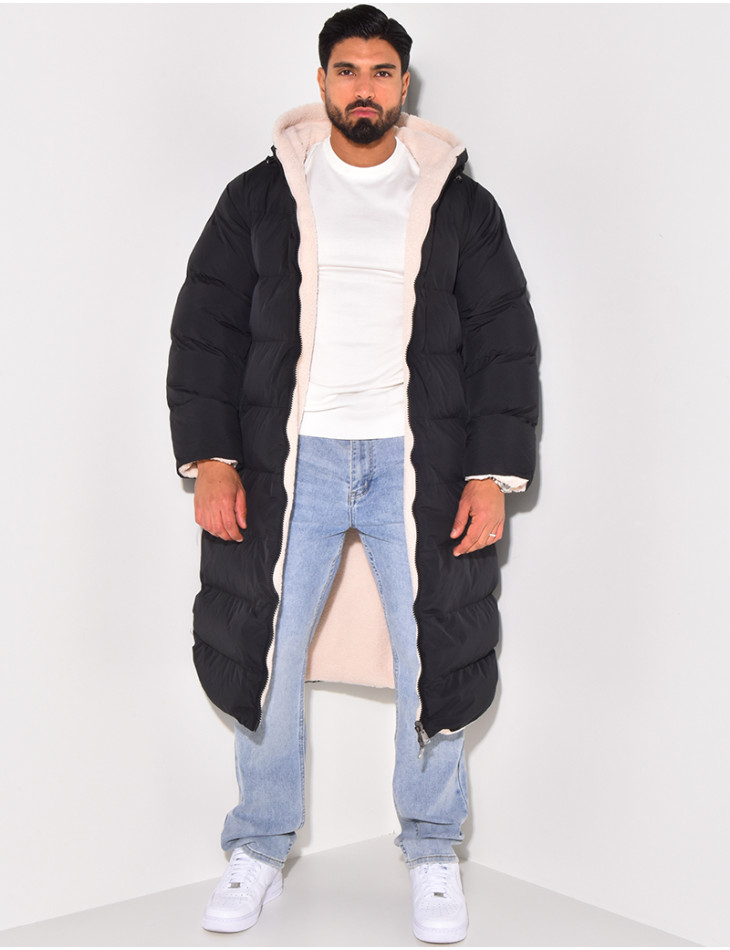 Zwarte en Beige Parka voor Mannen - Perfect voor Koude Dagen