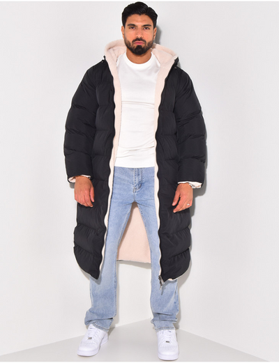 Zwarte en Beige Parka voor Mannen - Perfect voor Koude Dagen