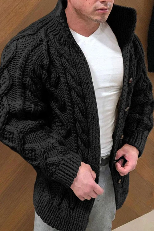 Carlo - Casual gebreid herenvest met staande kraag