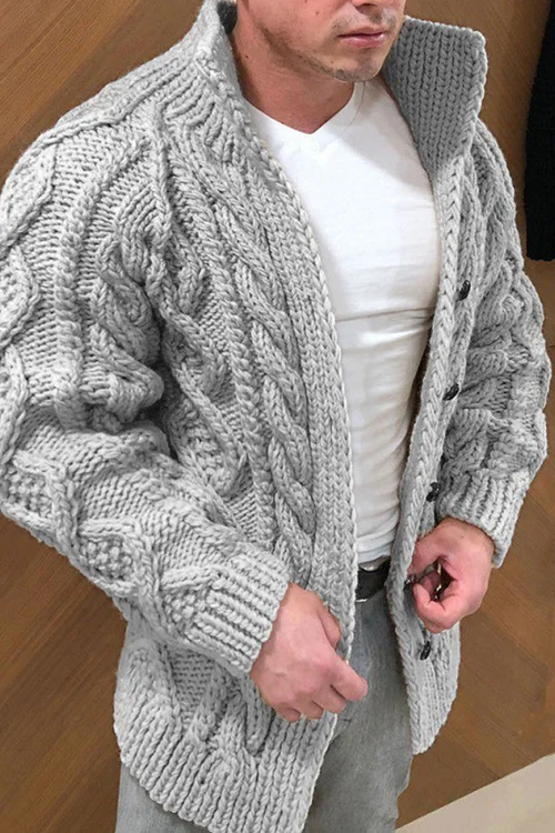 Carlo - Casual gebreid herenvest met staande kraag