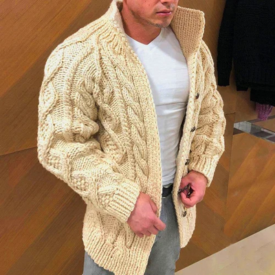 Carlo - Casual gebreid herenvest met staande kraag