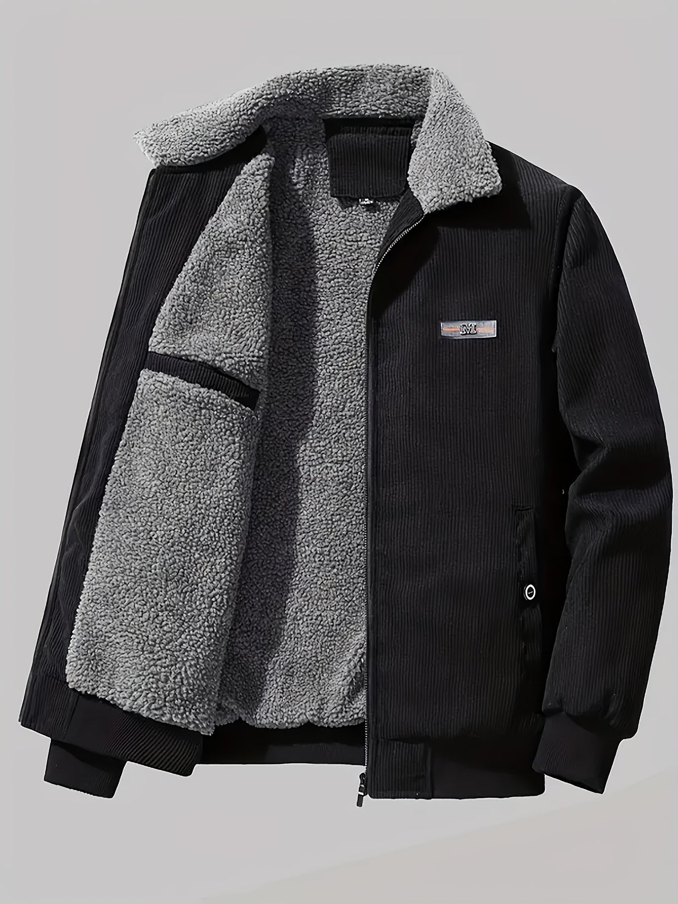 Retro Winterjas met Lange Mouwen voor Heren