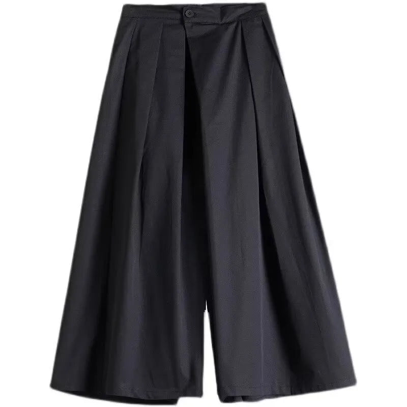 Stijlvolle Hoge Taille Brede Pijpen Broek in Effen Kleur voor Comfortabel Draagplezier