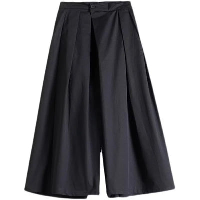 Stijlvolle Hoge Taille Brede Pijpen Broek in Effen Kleur voor Comfortabel Draagplezier