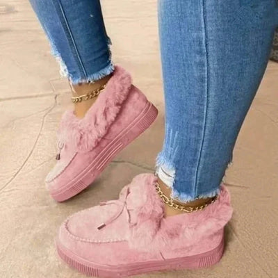 Amina - Dameslaarzen rond hoofd dikke zool Orthopedische steunzool dikke warme katoenen schoenen