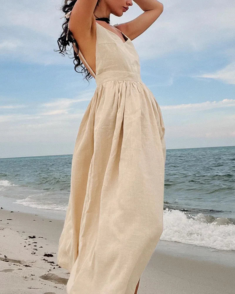 Berta - Elegante strapless jurk met V-halslijn