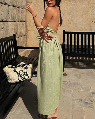 Berta - Elegante strapless jurk met V-halslijn