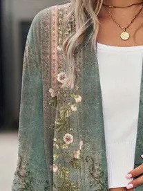 Losvallend, casual gebreid kimono-vest