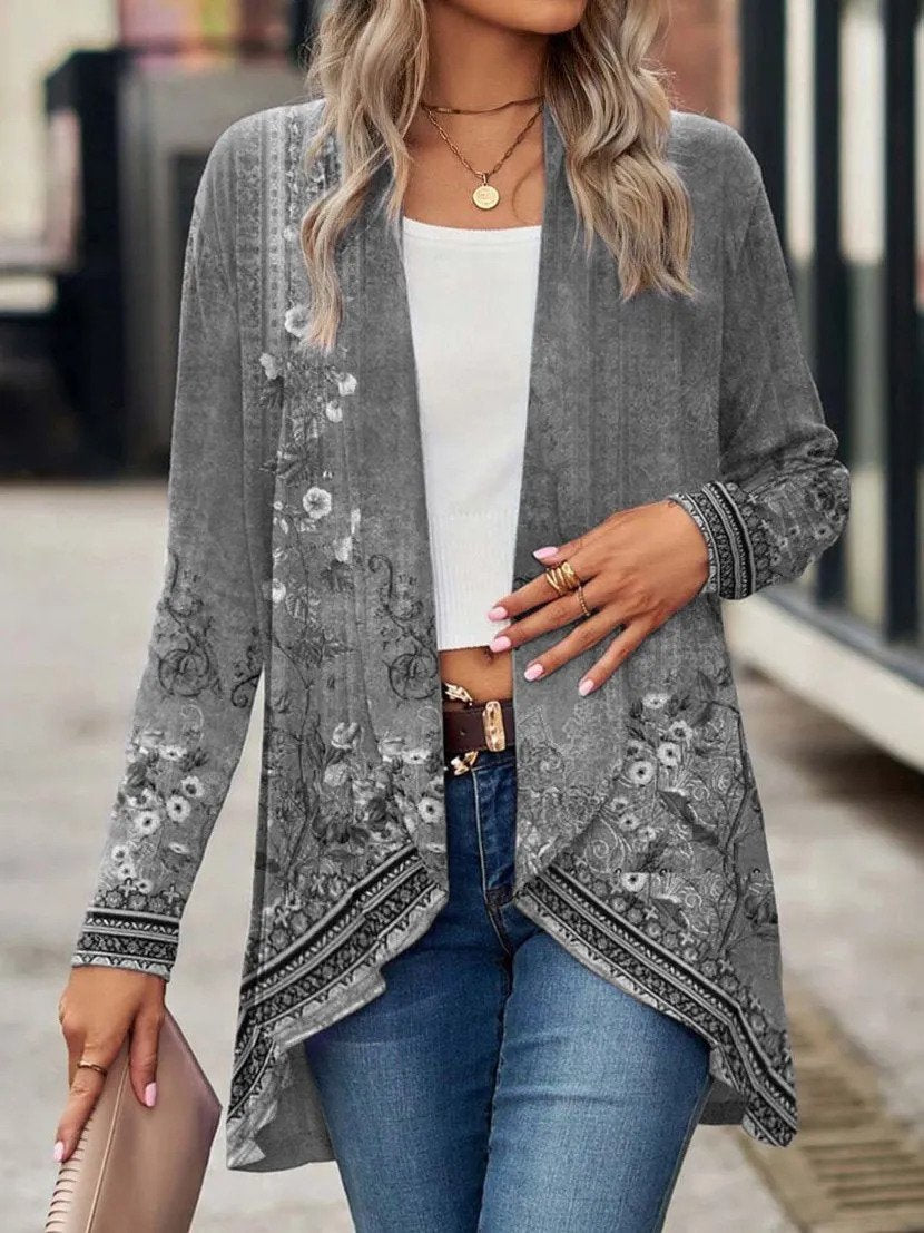 Losvallend, casual gebreid kimono-vest