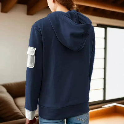 Casual hoodie met capuchon en praktische ritssluiting