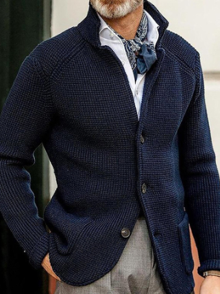 Ramon - Elegante gebreide jas met kapel voor heren